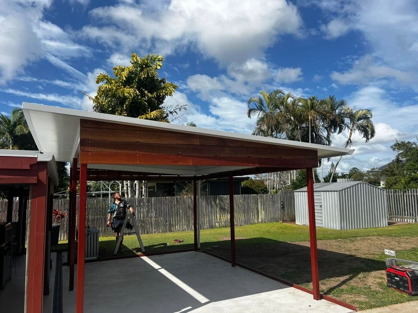 Carport with Merbau screening
