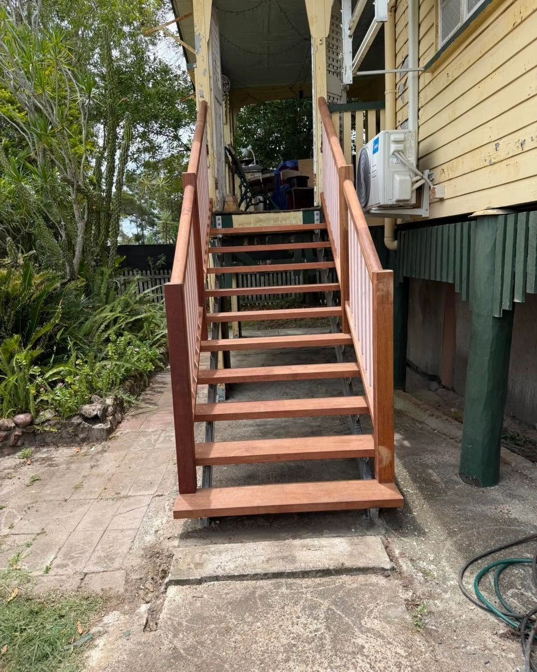 Full hardwood stair replacement — photograph 2