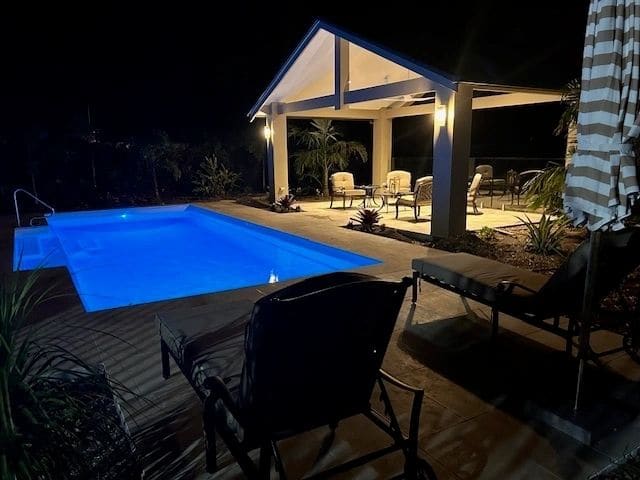 Pool pavilion with insulated Stratco roof — photograph 5