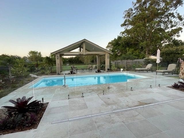 Pool pavilion with insulated Stratco roof — photograph 11