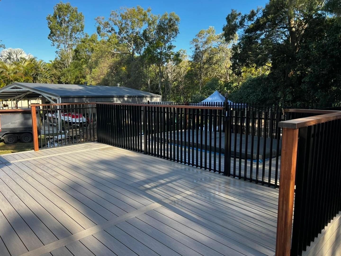 Swim-spa deck in EkoDeck Alpine Ash — photograph 2