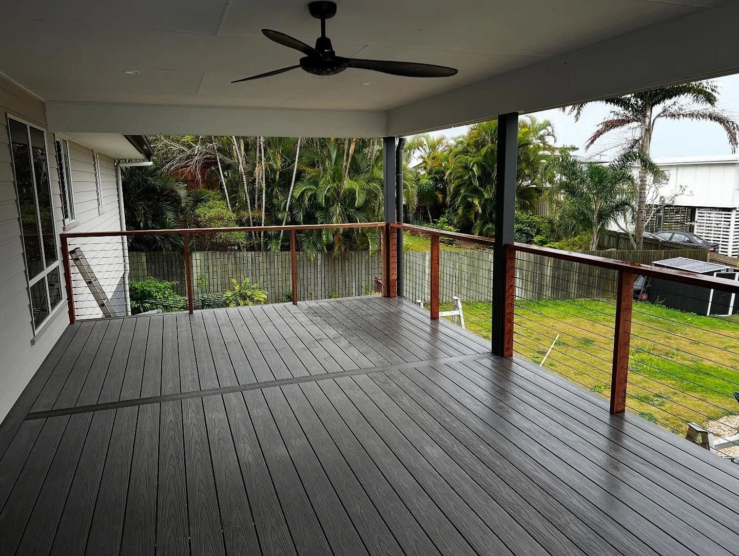 Ironwood deck with wire balustrade