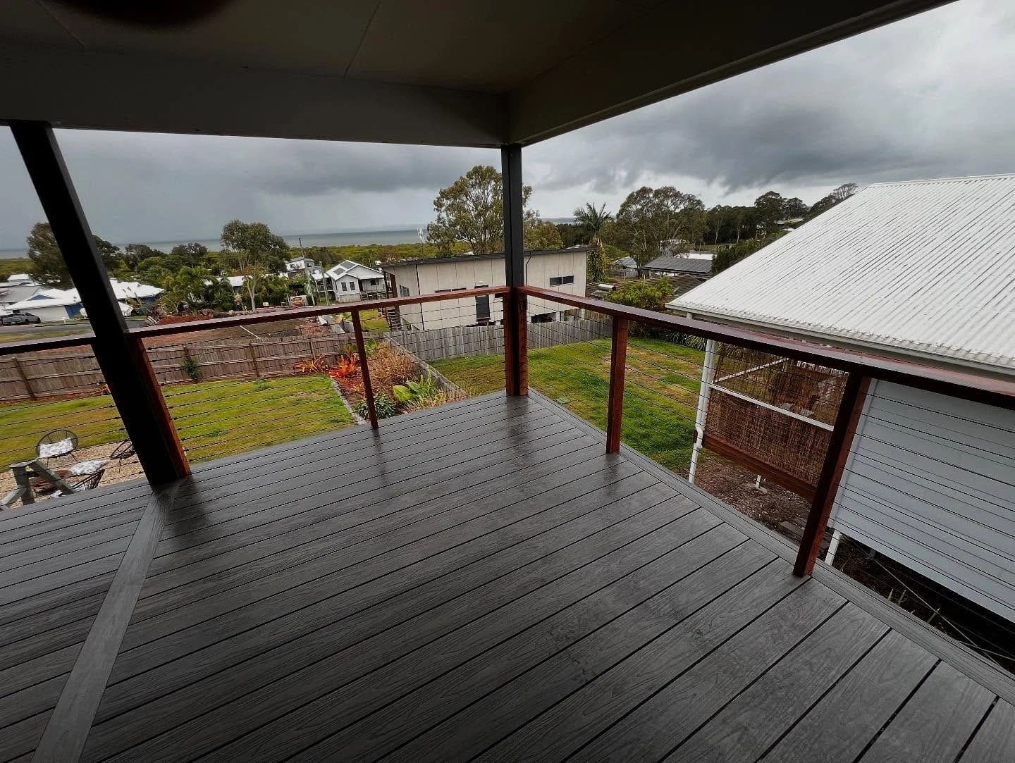 Ironwood deck with wire balustrade — photograph 4